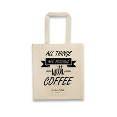 Dritan Alsela All things are possible with coffee Canvas Bag