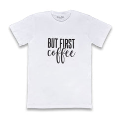Dritan Alsela But first Coffee Men Shirt White