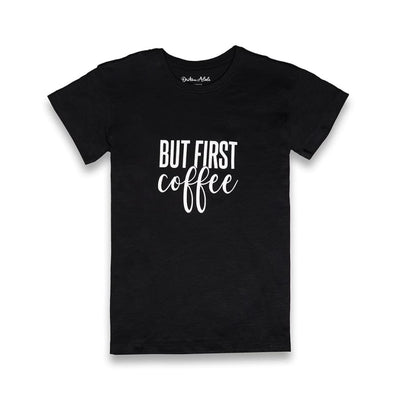Dritan Alsela But first Coffee Women Shirt Black